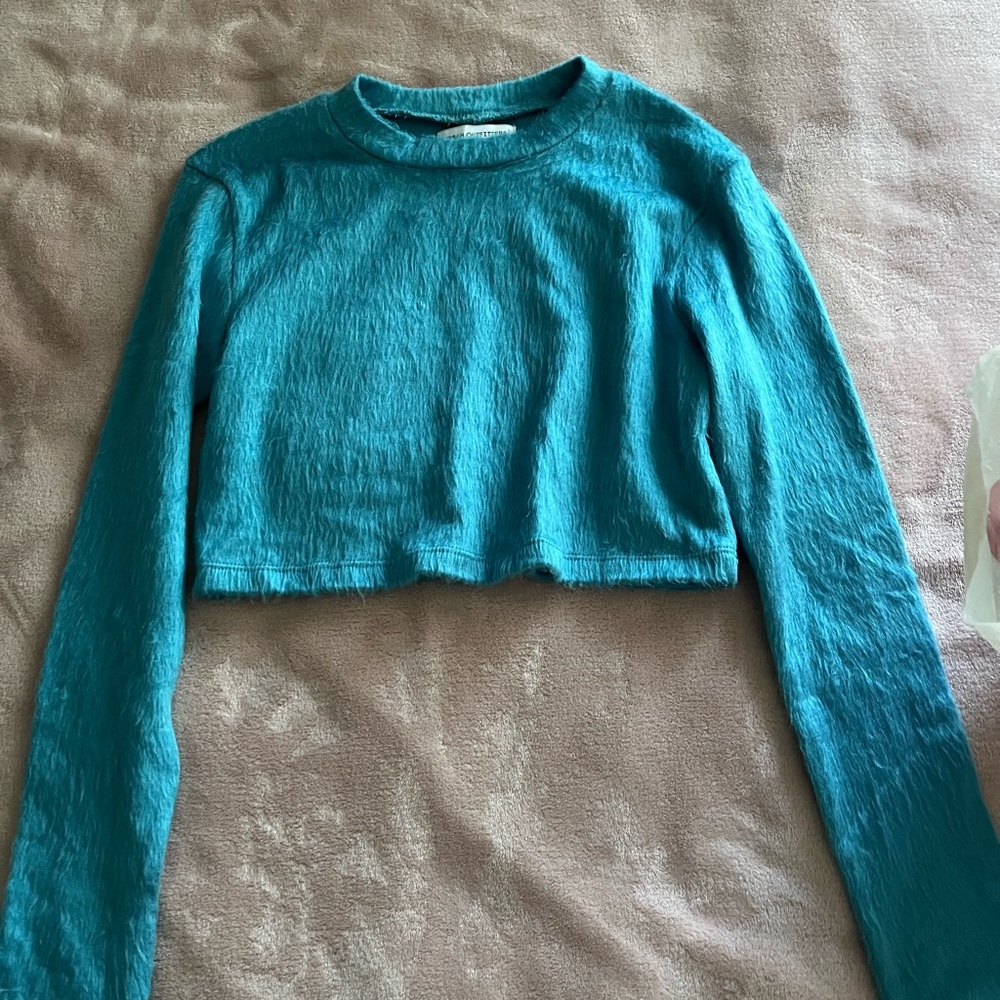 Urban Outfitters Teal Long Sleeve Crop Top
